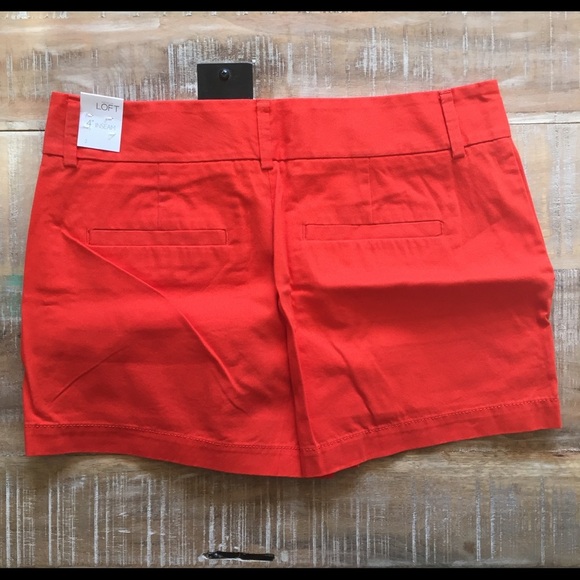 LOFT cotton shorts 4” inseam red orange sz2 NWT - Picture 3 of 6